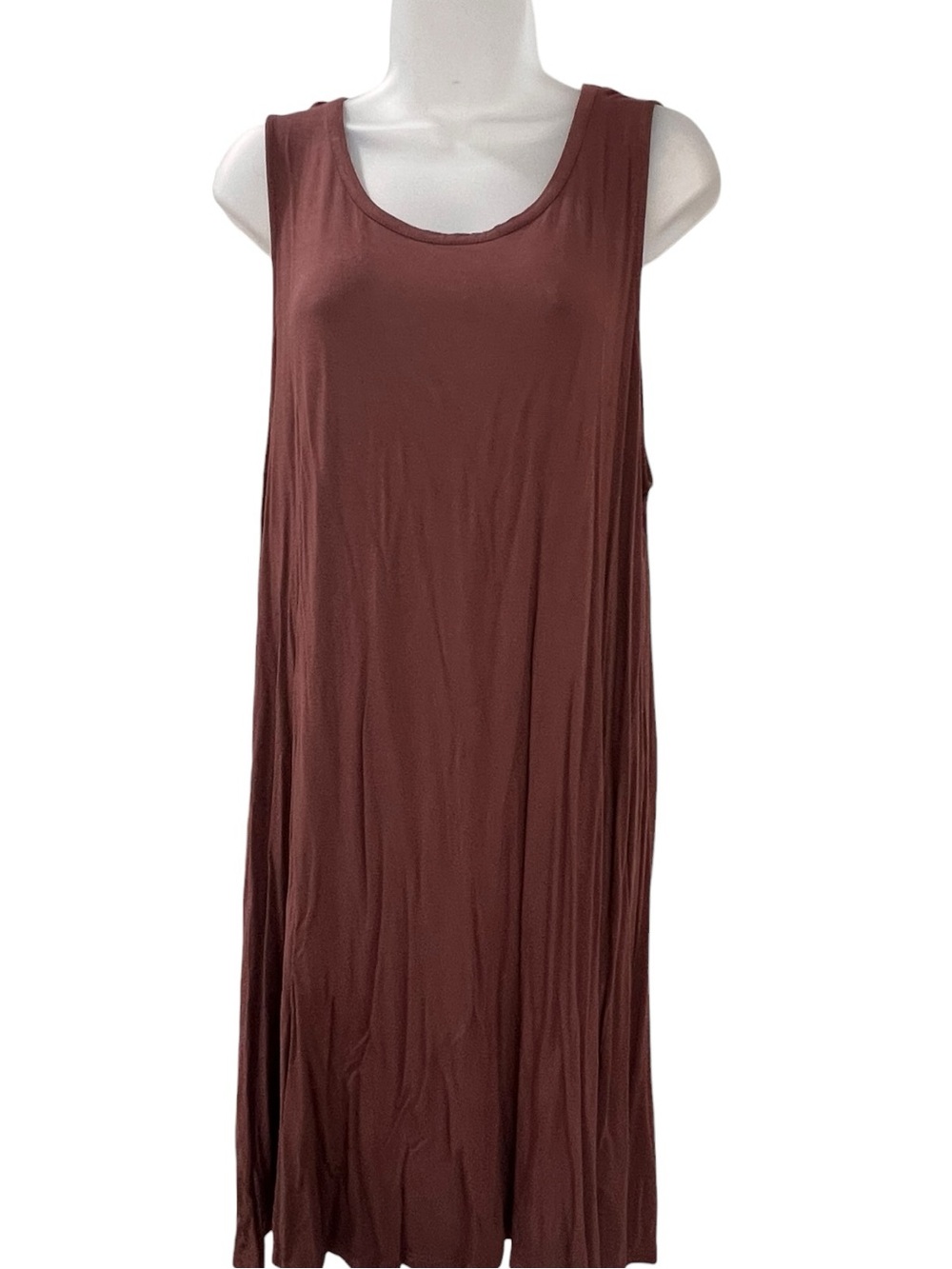 Sleeveless Maxi Tank Dress in Deep Brown